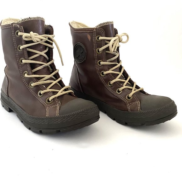 Converse Shoes - Converse All Star Chuck Taylor Outsider Leather Lace-Up High-Tops Brown Boots
